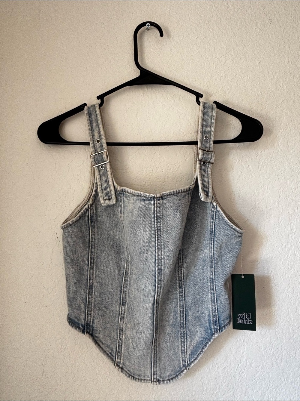 Target Light Gray Denim Corset Tank Top